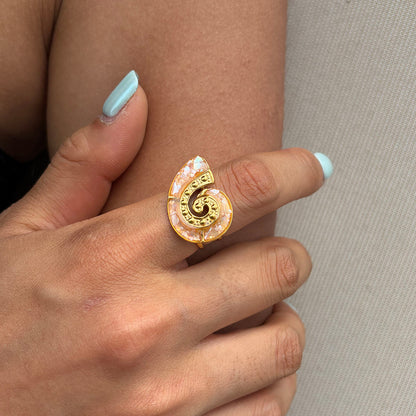 Lagoon Sea Turtle Adjustable Ring