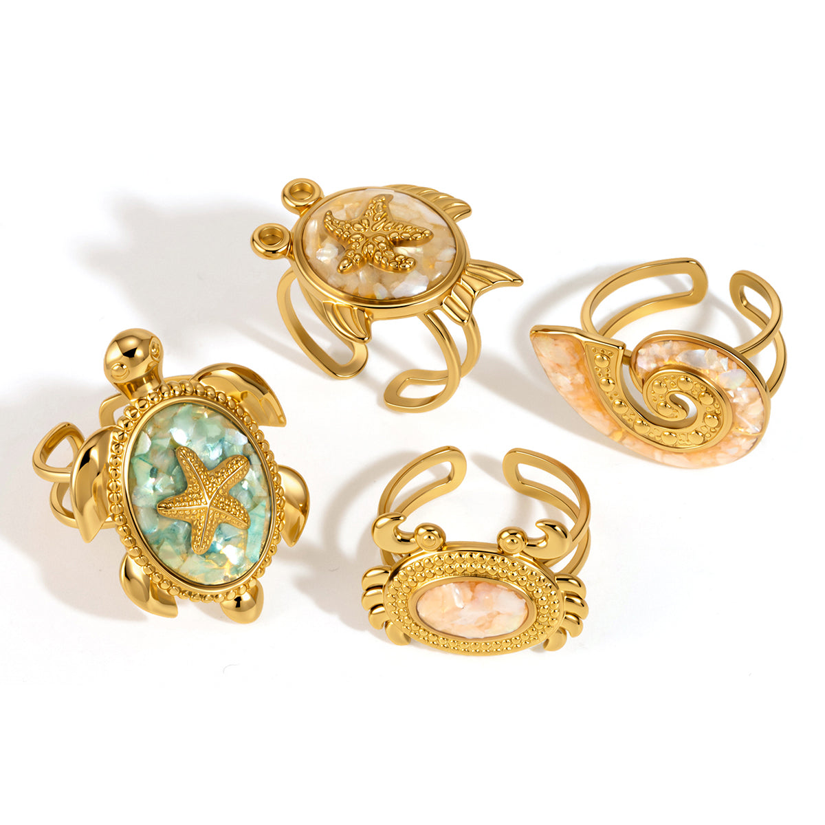 Lagoon Sea Turtle Adjustable Ring
