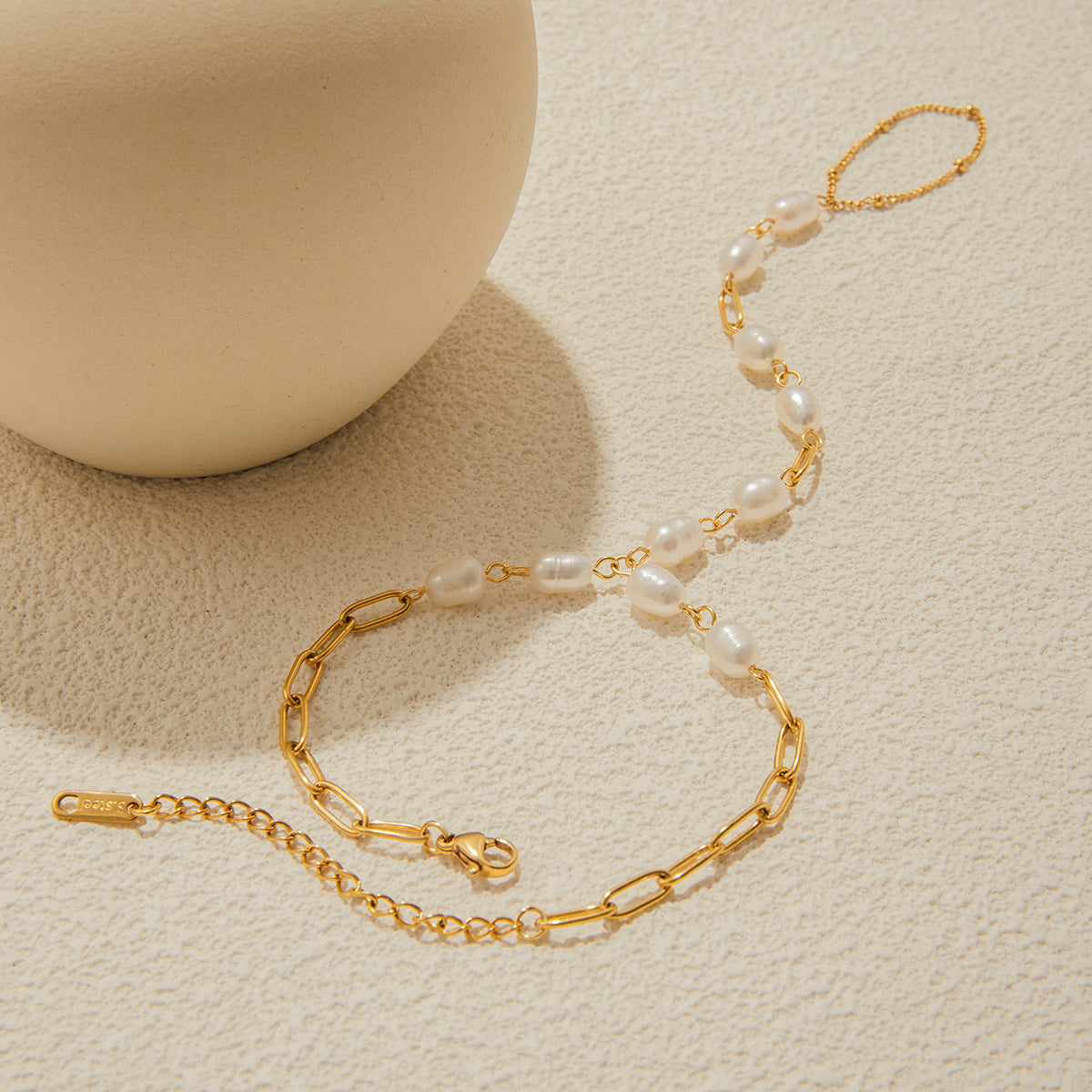 Isola Pearl Hand Chain Ring