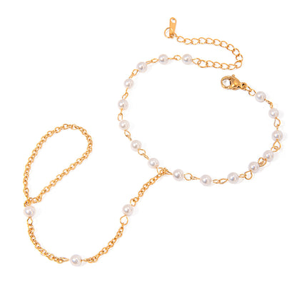Palma Pearl Hand Chain Ring