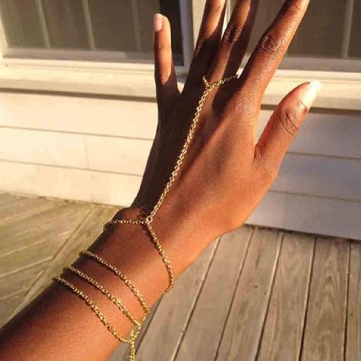 Palma Pearl Hand Chain Ring