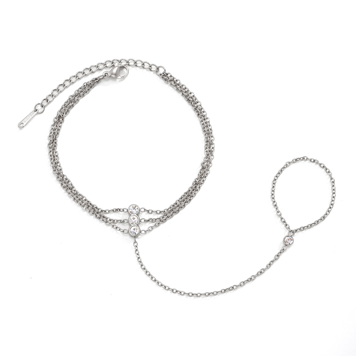 Cala Green Zircon Hand Chain Bracelet