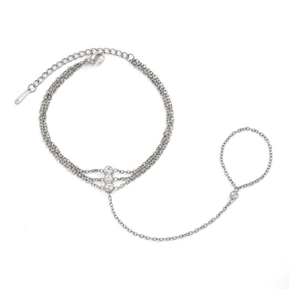 Cala Green Zircon Hand Chain Bracelet