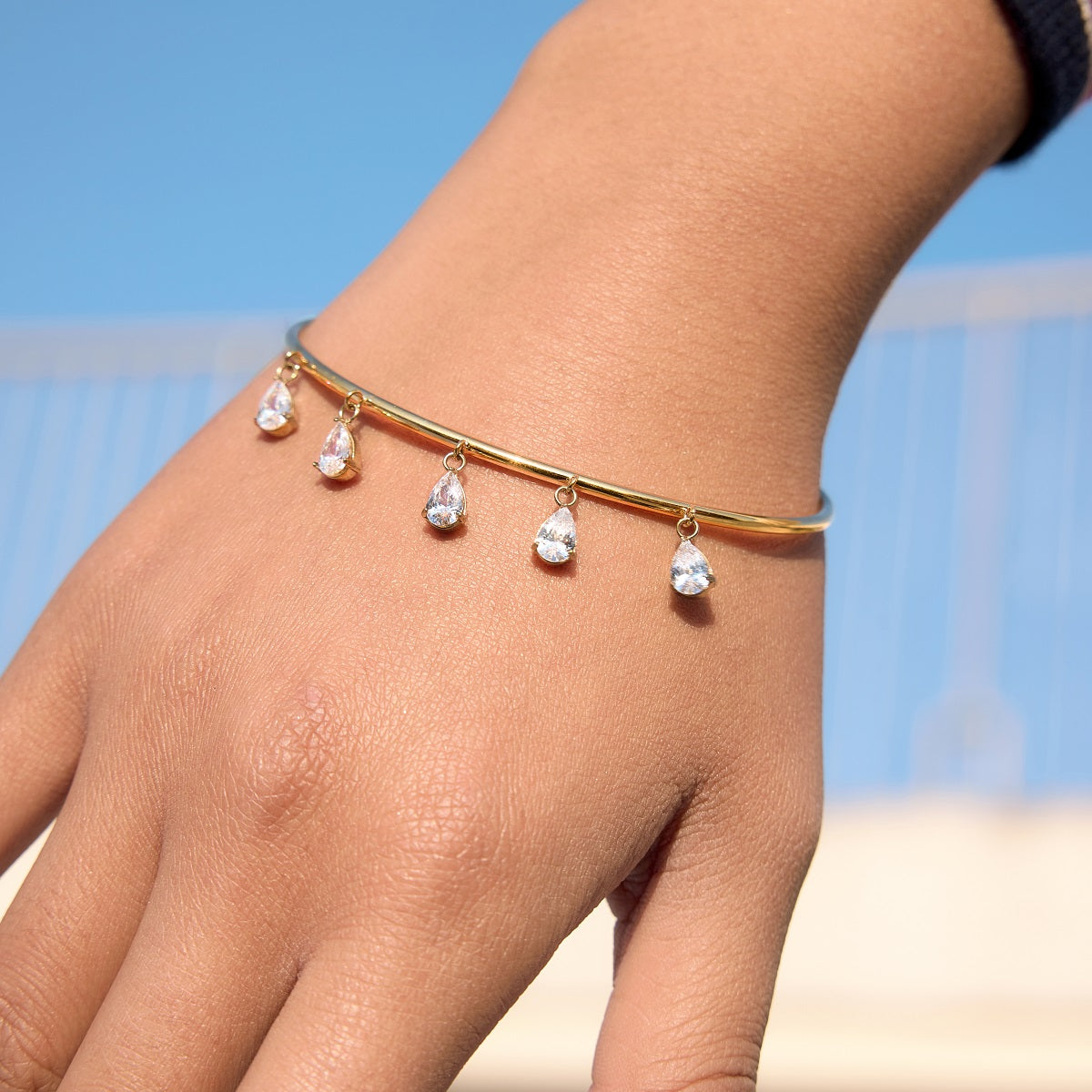 Levante Teardrop Charm Cuff Bracelet