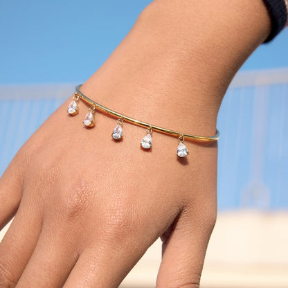Levante Teardrop Charm Cuff Bracelet