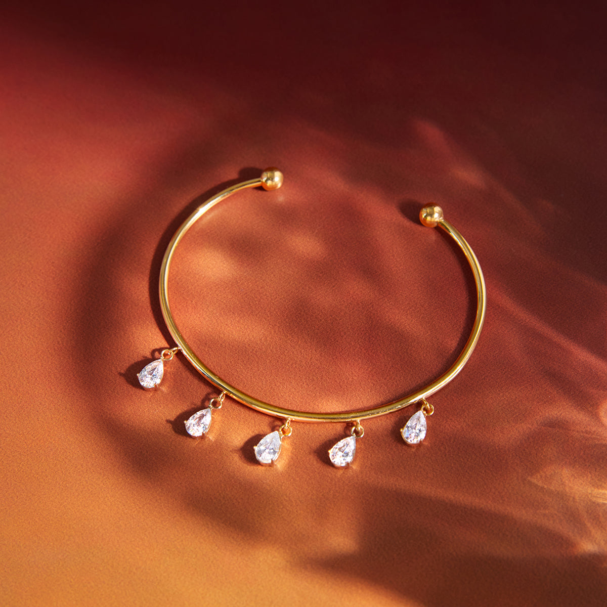 Levante Teardrop Charm Cuff Bracelet