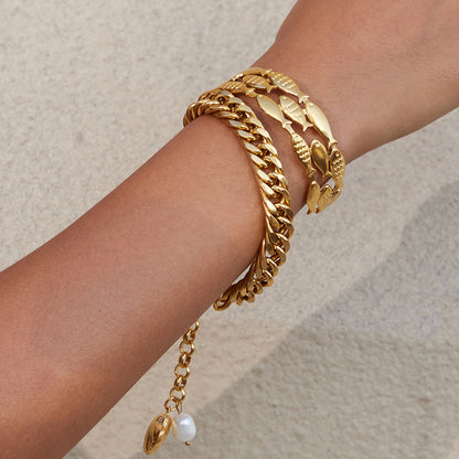 Shoal Three-Row Fish Cuff Bracelet