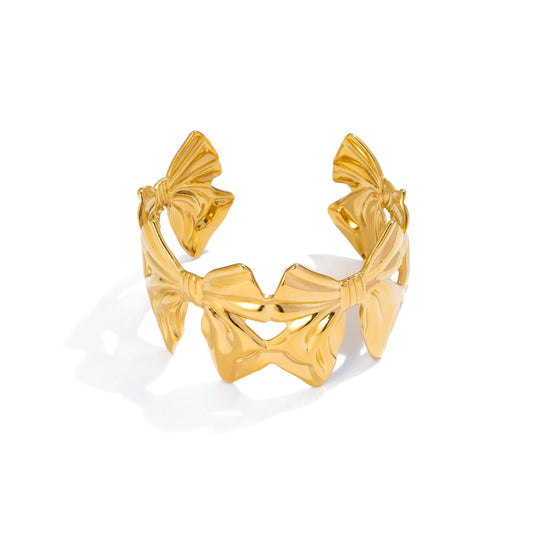 Almond Blossom Bow Cuff Bracelet