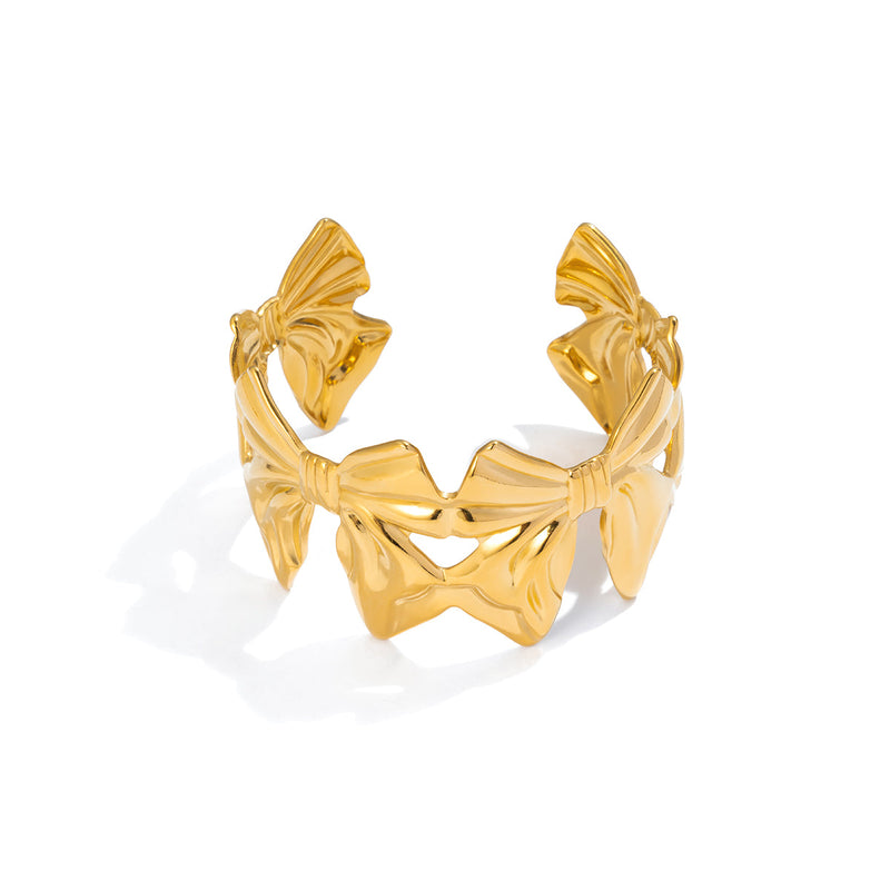 Almond Blossom Bow Cuff Bracelet