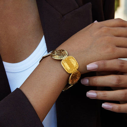 Meltemi Hammered Disc Bracelet