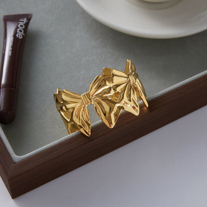 Almond Blossom Bow Cuff Bracelet