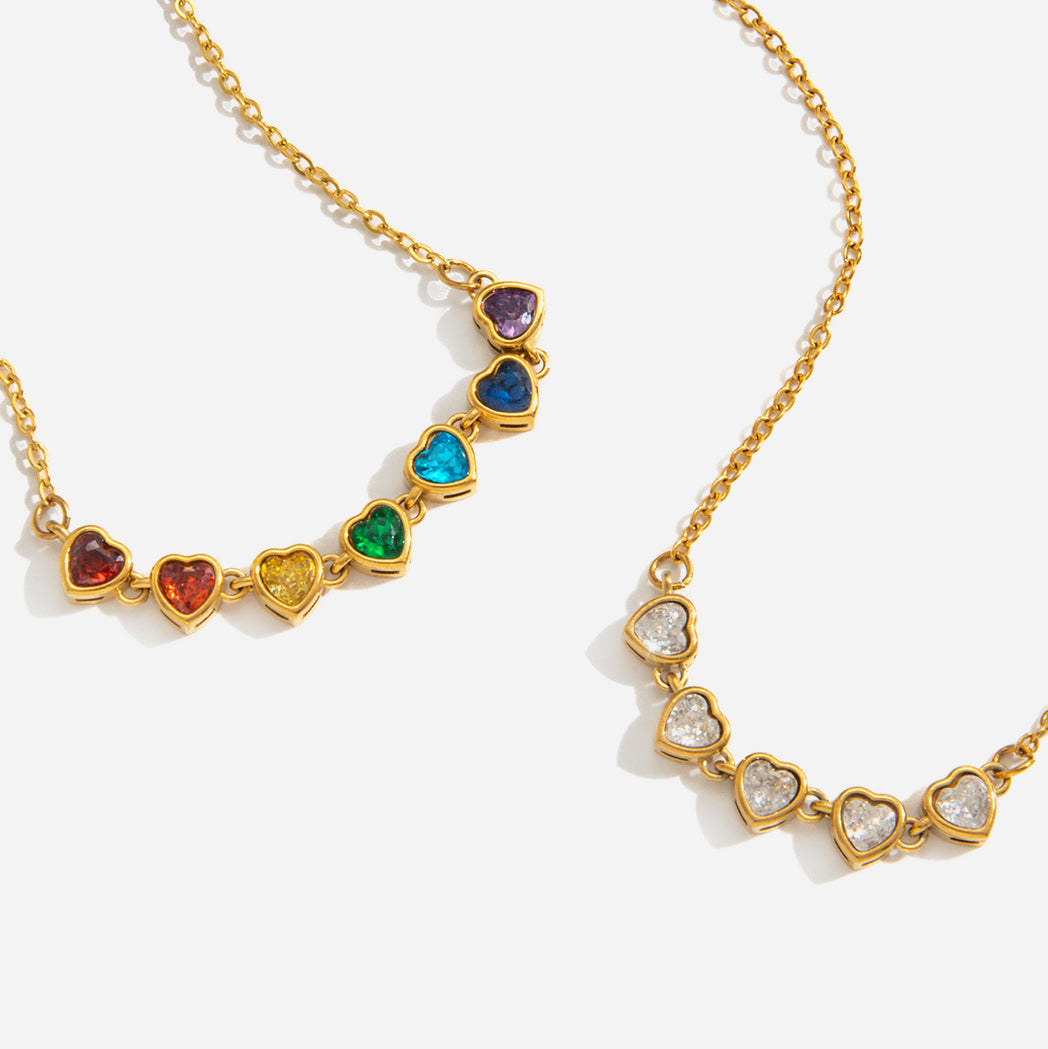 Solstice Heart Tennis Necklace