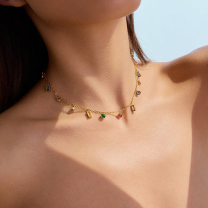Sirocco Multi Crystal Charm Necklace