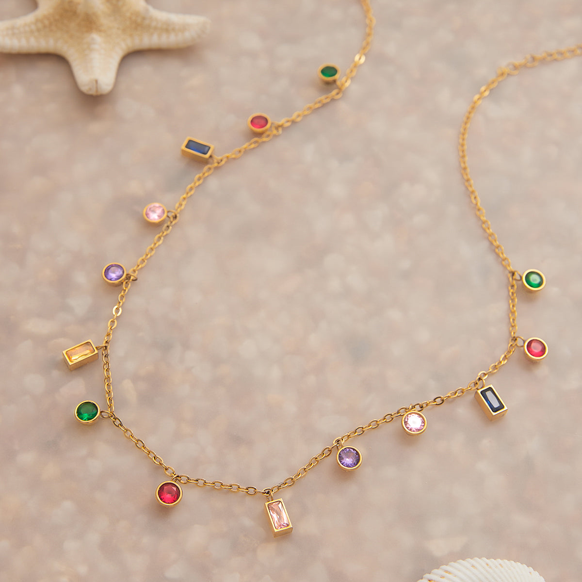 Sirocco Multi Crystal Charm Necklace
