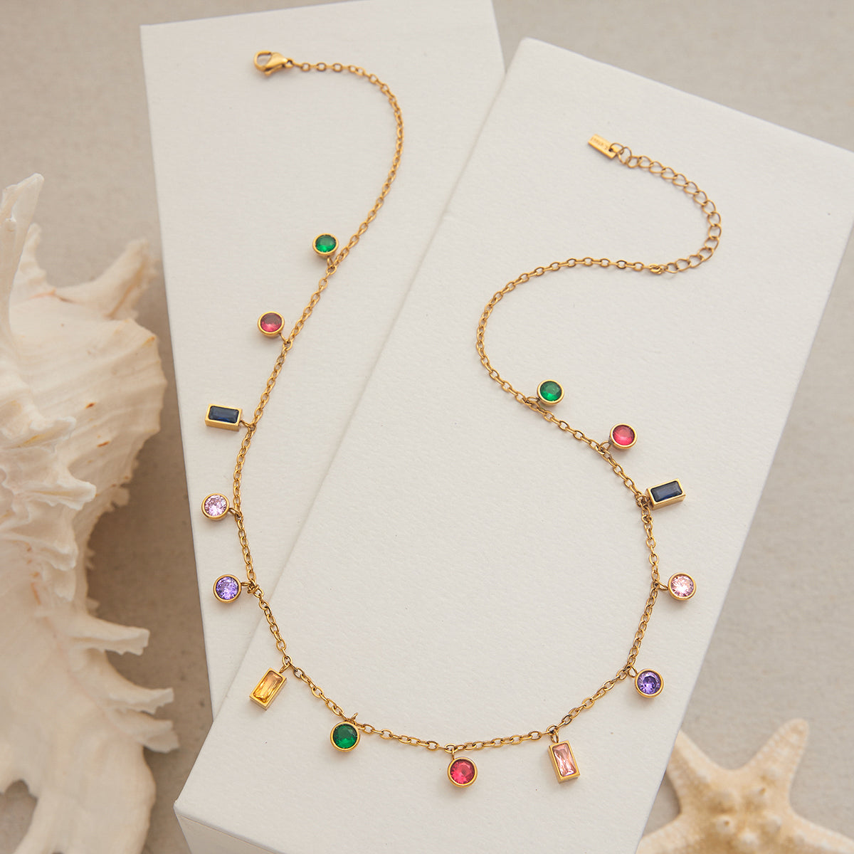 Sirocco Multi Crystal Charm Necklace