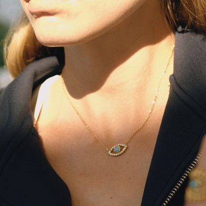 Cala Turquoise Eye Pendant Necklace