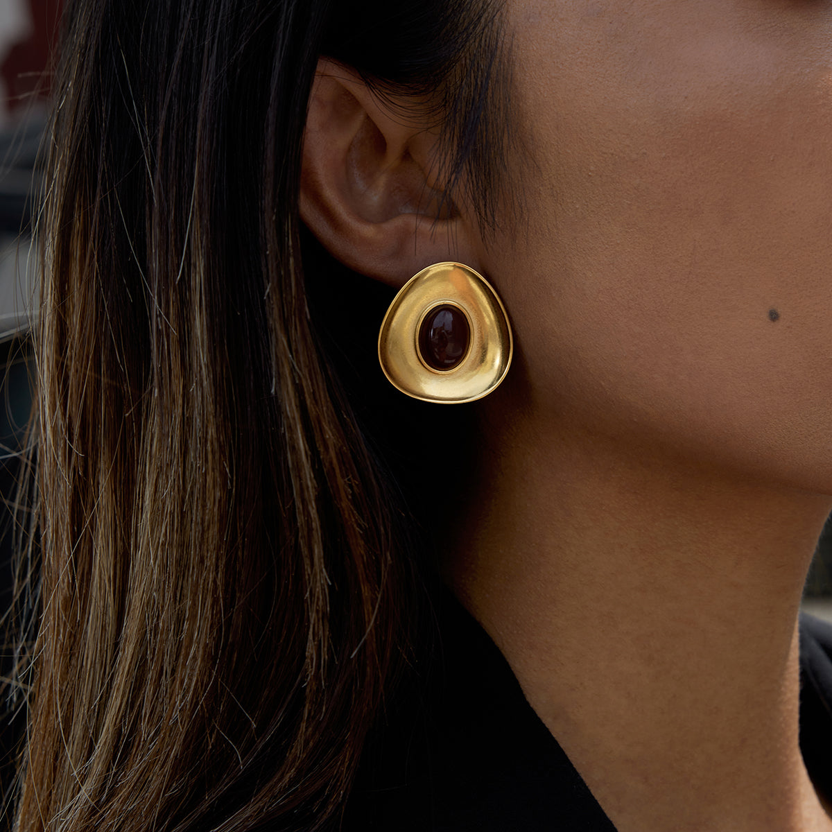 Rockpool Resin Cabochon Stud Earrings