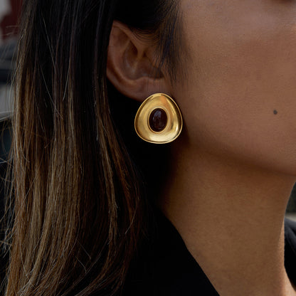 Rockpool Resin Cabochon Stud Earrings