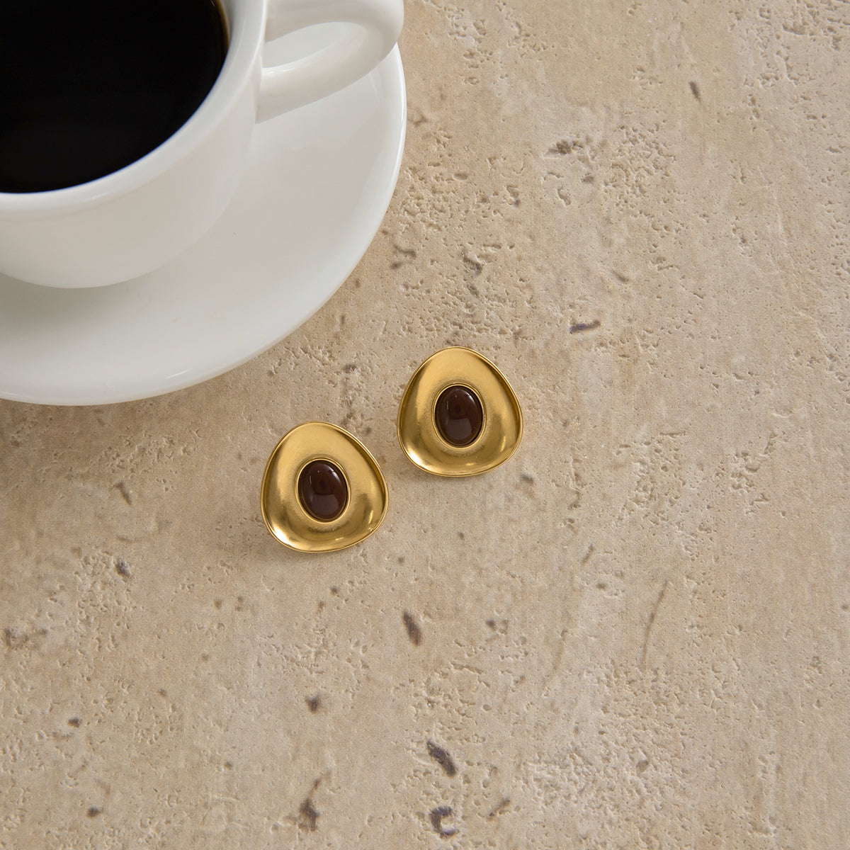 Rockpool Resin Cabochon Stud Earrings