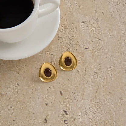Rockpool Resin Cabochon Stud Earrings