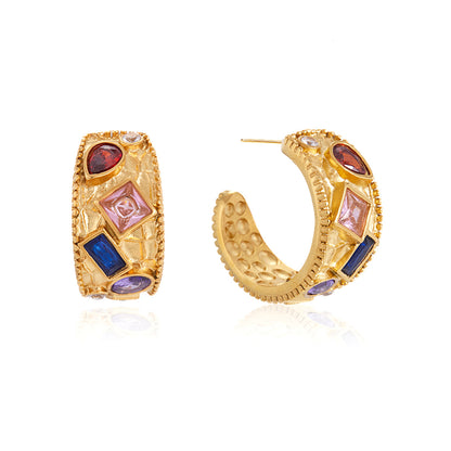 Cyclades Colour Stone Hoop Earrings