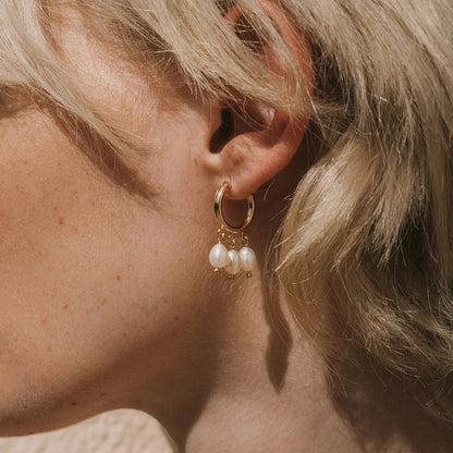 Cove Pearl Trio Huggie Earrings
