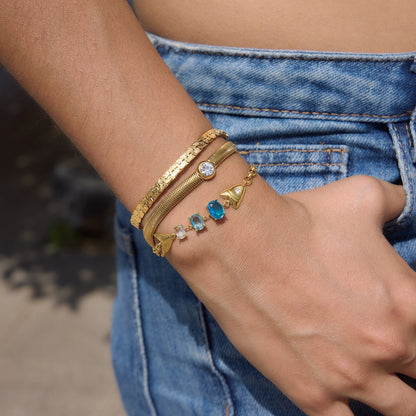 Lagoon Blue Fish Charm Bracelet