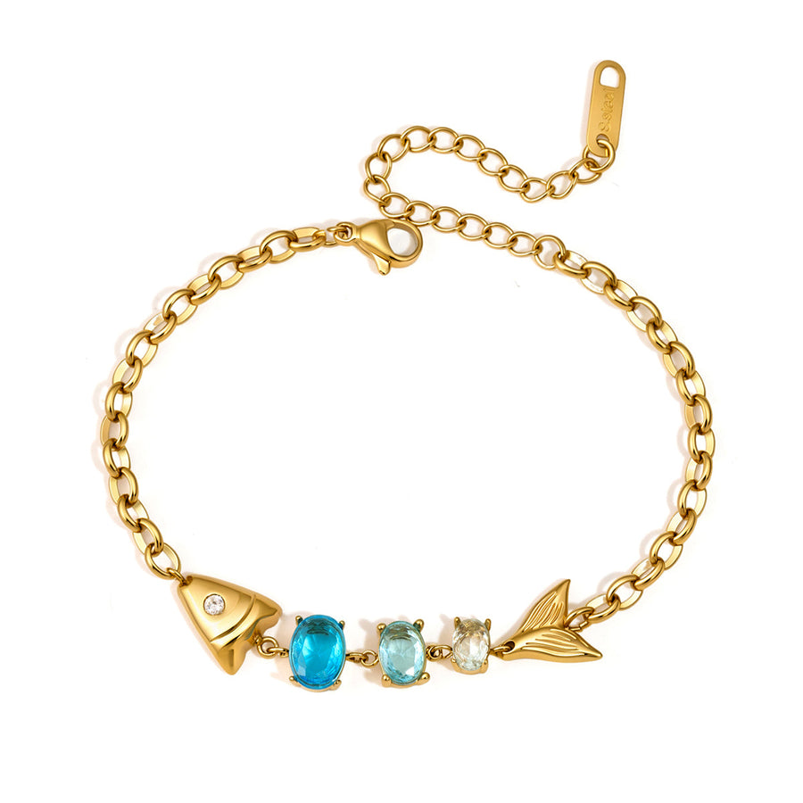 Lagoon Blue Fish Charm Bracelet