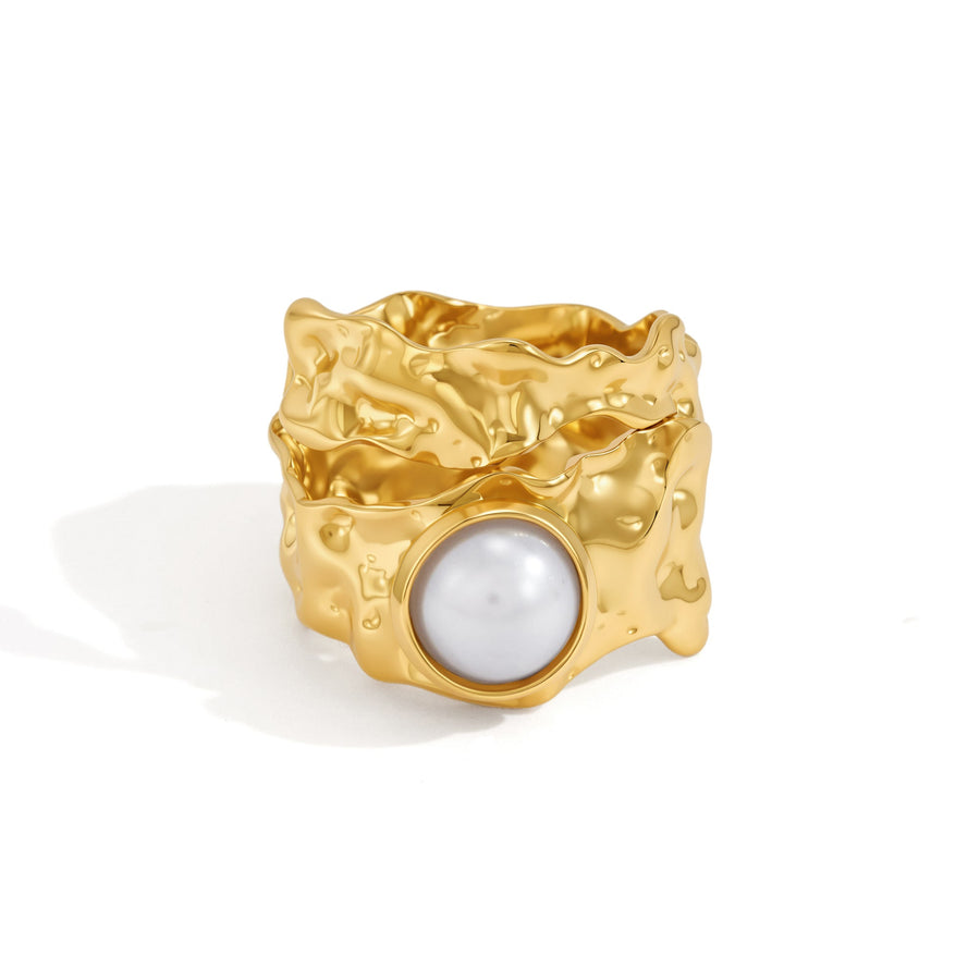 Driftwood Pearl Cuff Ring