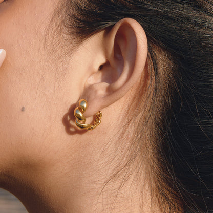 Meltemi Twisted Wave Huggie Earrings