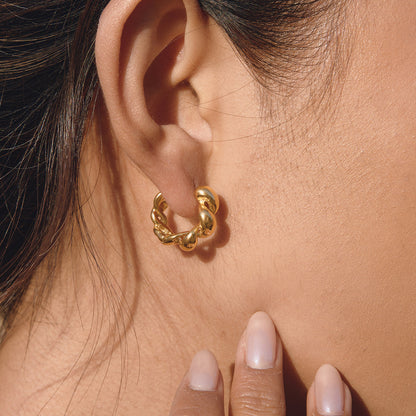 Meltemi Twisted Wave Huggie Earrings