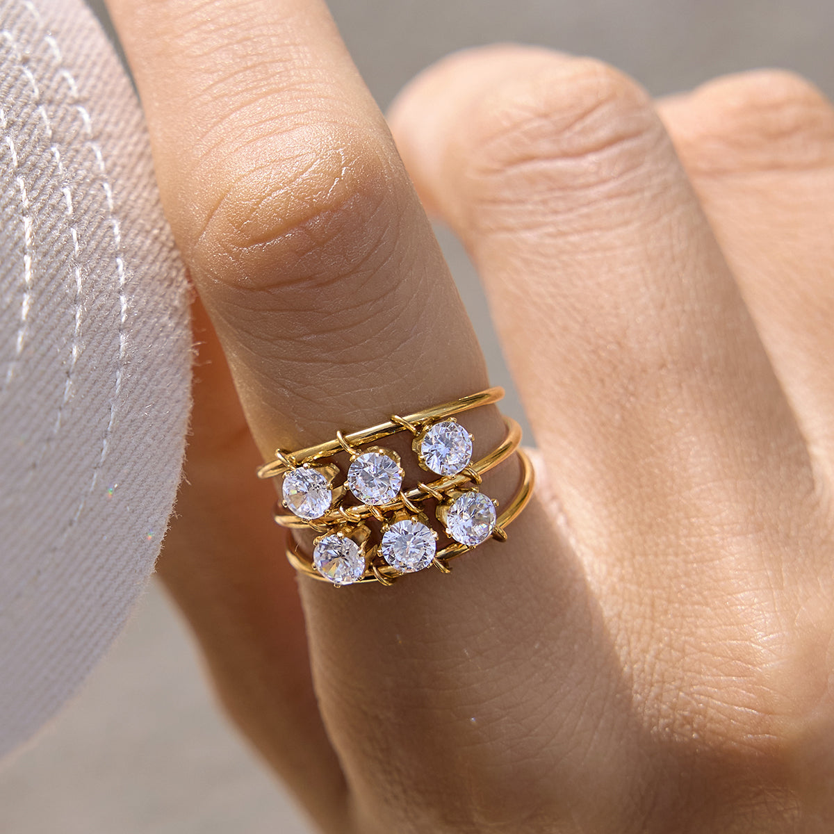 Halcyon Triple Layer Zircon Ring