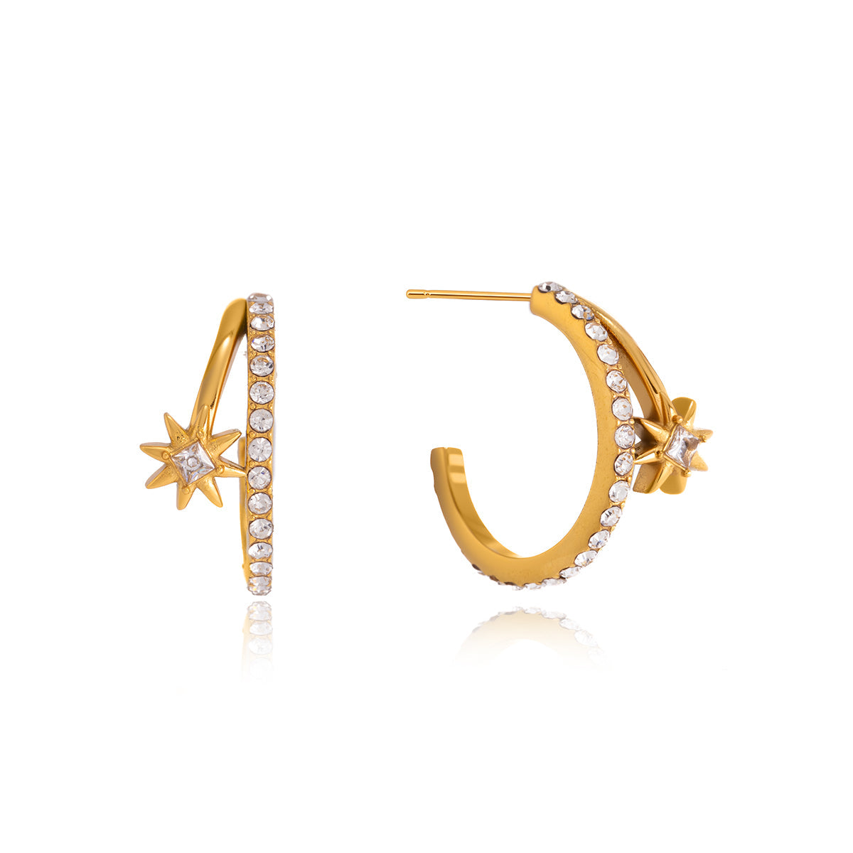 Levante Starburst Hoop Earrings