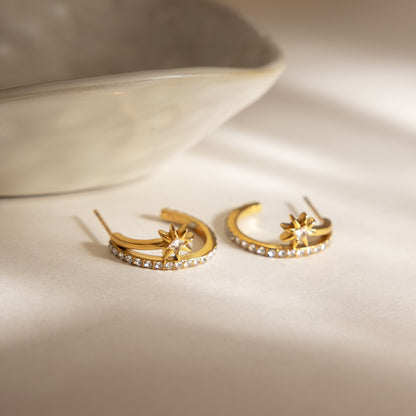 Levante Starburst Hoop Earrings