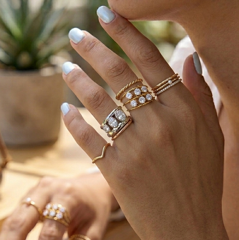 Halcyon Triple Layer Zircon Ring