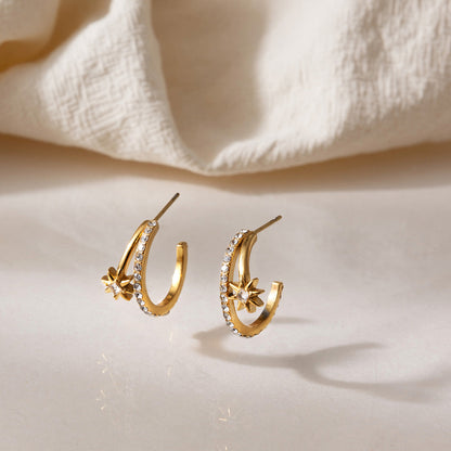 Levante Starburst Hoop Earrings