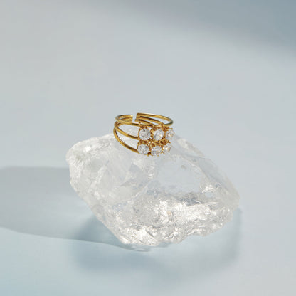 Halcyon Triple Layer Zircon Ring