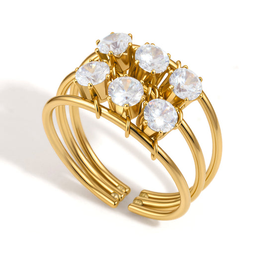 Halcyon Triple Layer Zircon Ring
