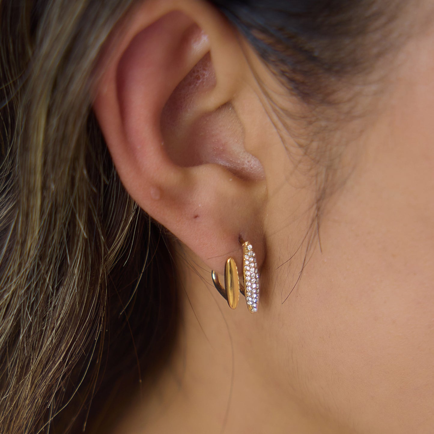 Menorca Pavé Double Bar Earrings