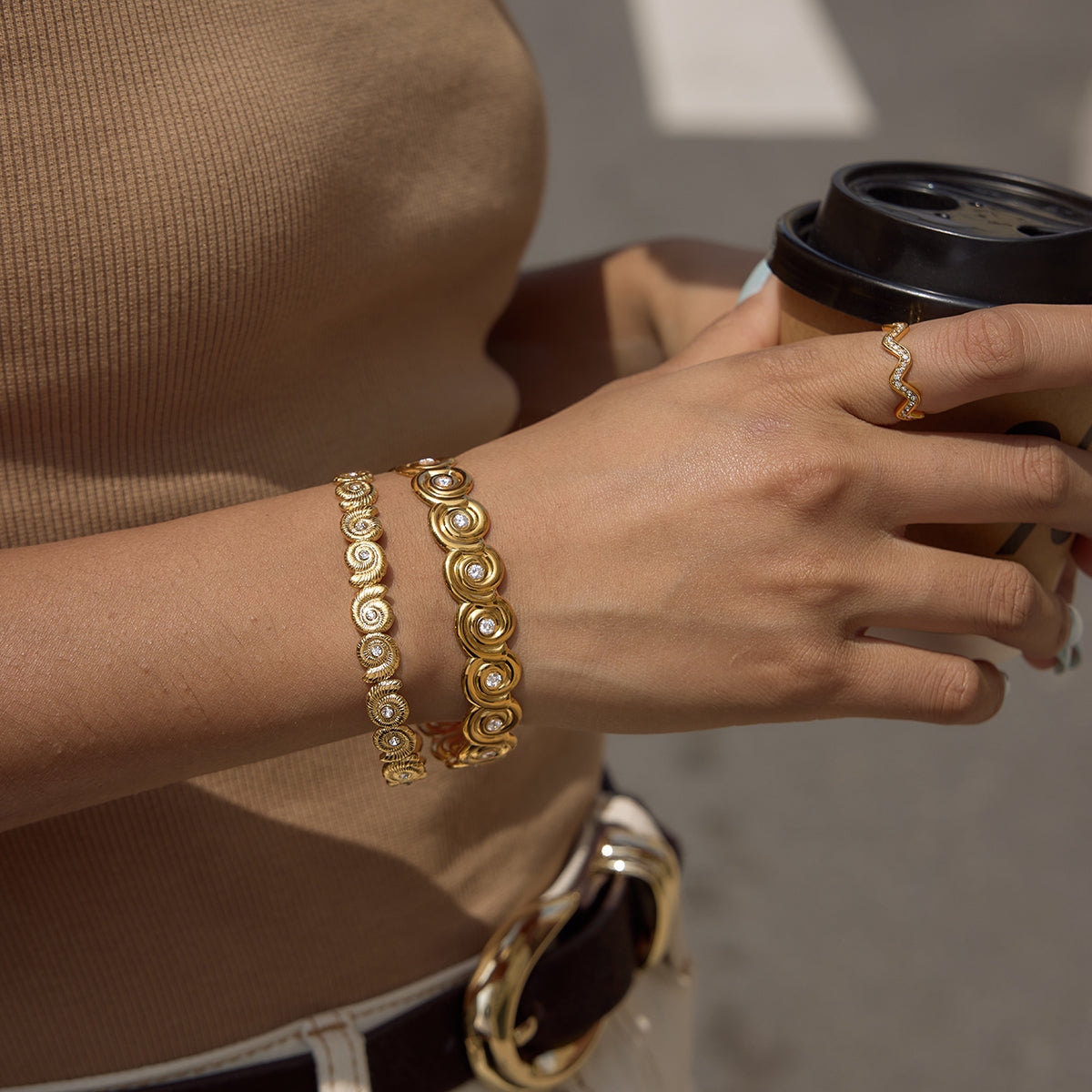 Meltemi Wave Crystal Band Ring