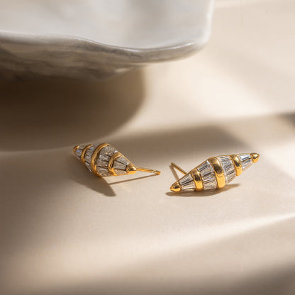 Cypress Rhombus Baguette Stud Earrings
