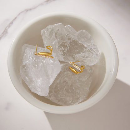 Menorca Pavé Double Bar Earrings