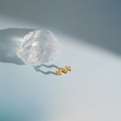 Meltemi Wave Crystal Band Ring
