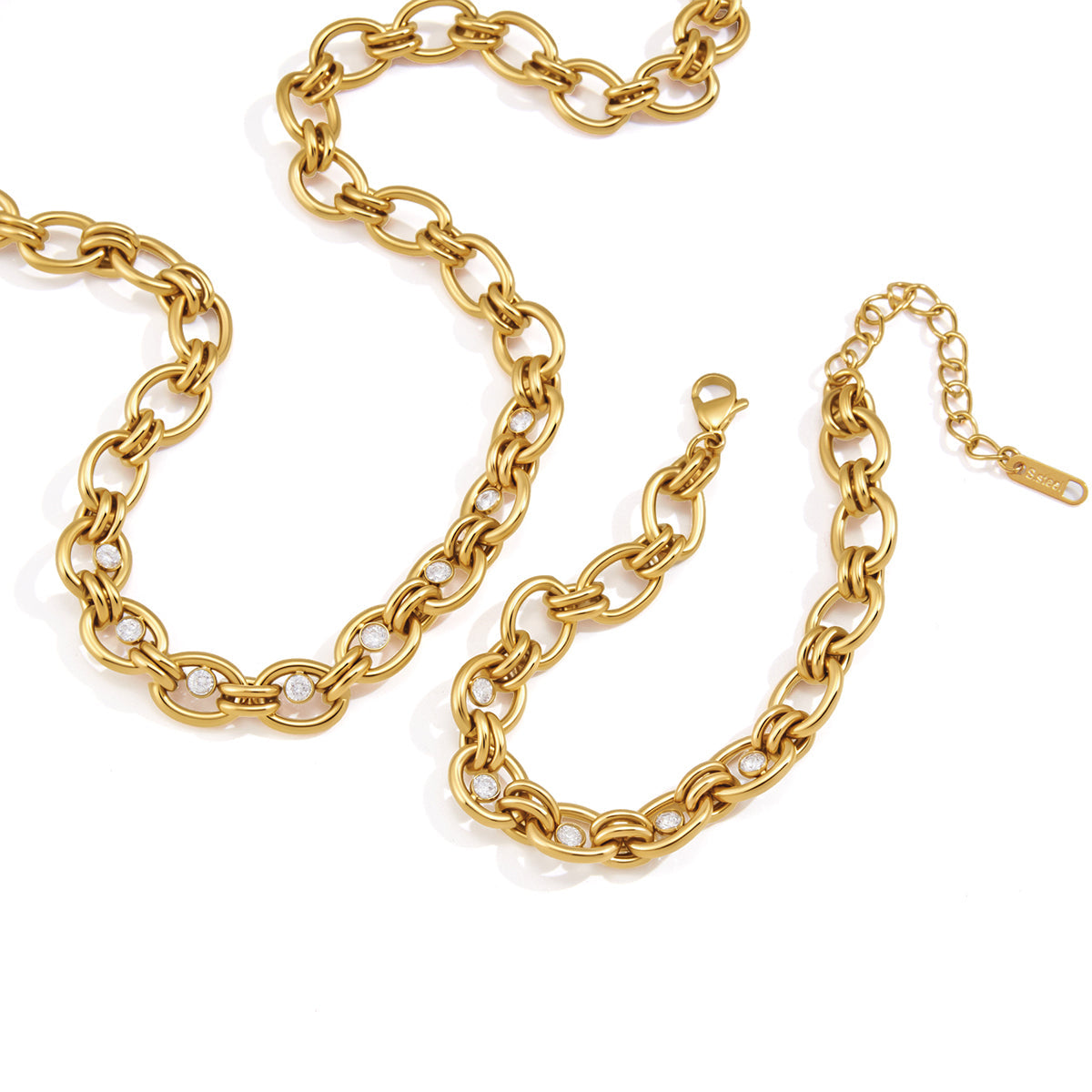 Marea Chunky Zirconia Chain Necklace