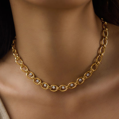 Marea Chunky Zirconia Chain Necklace