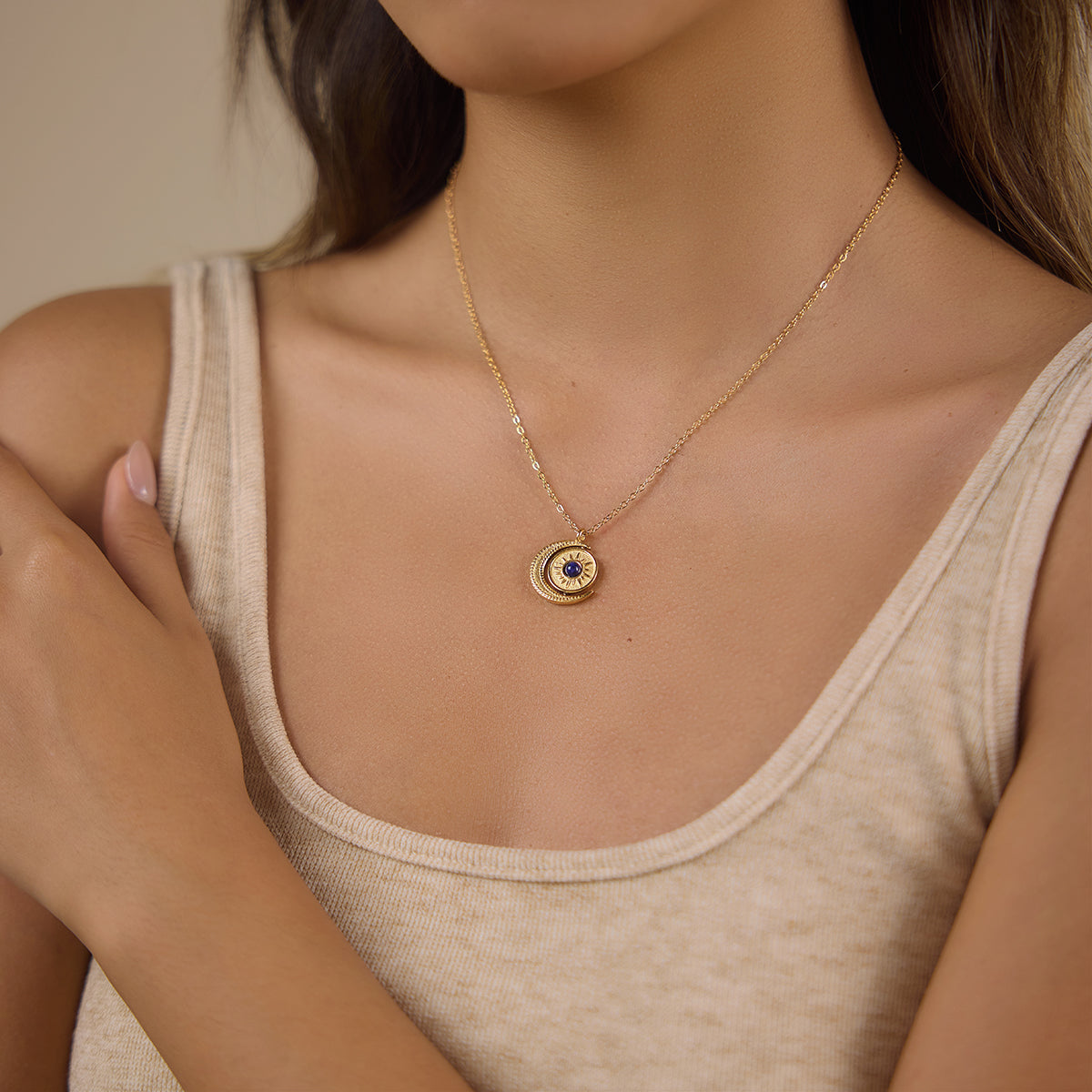 Tramontana Sun and Moon Spinner Necklace