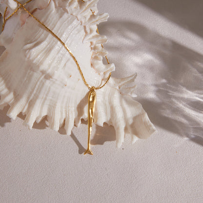 Salt Air Long Fish Pendant Necklace