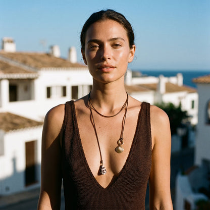 Cala Shell and Conch Cord Necklace