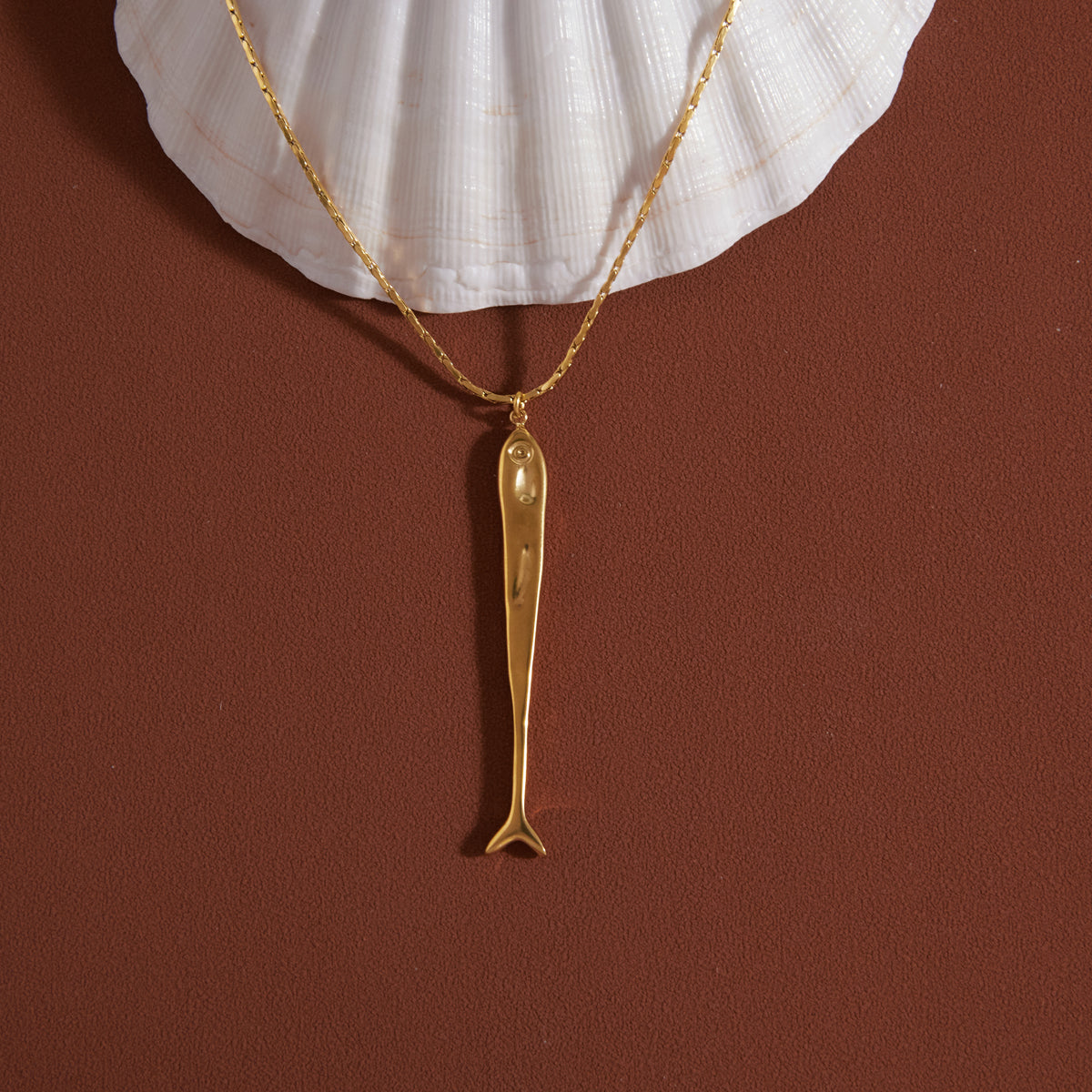 Salt Air Long Fish Pendant Necklace