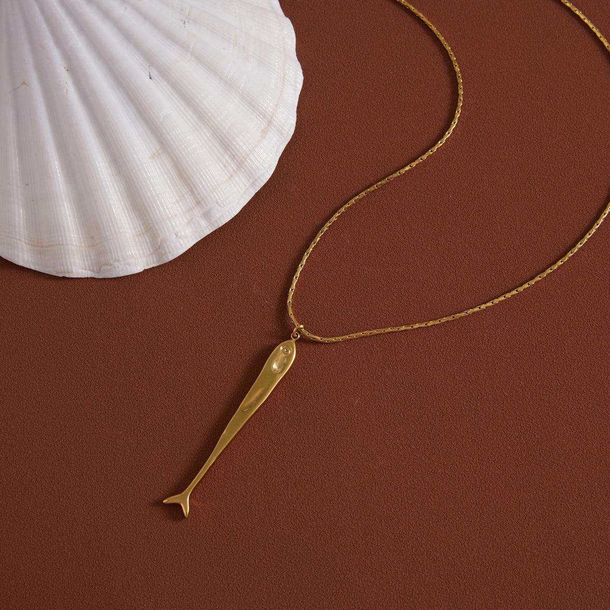 Salt Air Long Fish Pendant Necklace